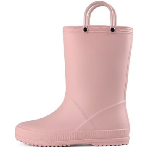 JUDIS Kids Rain Boots Waterproof with Easy-on Handles Boys and Girls Rain Shoes