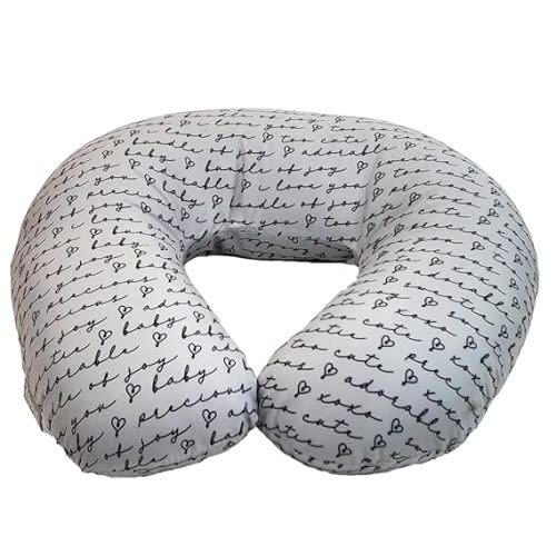 Nursing Pillow and Positioner, Hypoallergenic Breastfeeding or Bottle Feeding, Perfect for Bonding with Baby, Machine Washable, I Love You