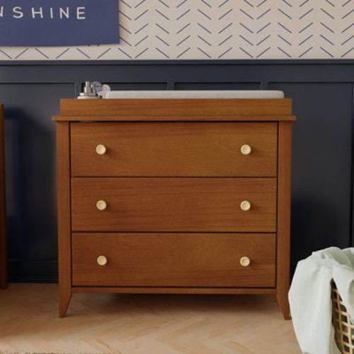 Babyletto Sprout 3-Drawer Changer Dresser with Removable Changing Tray - Chestnut/Natural