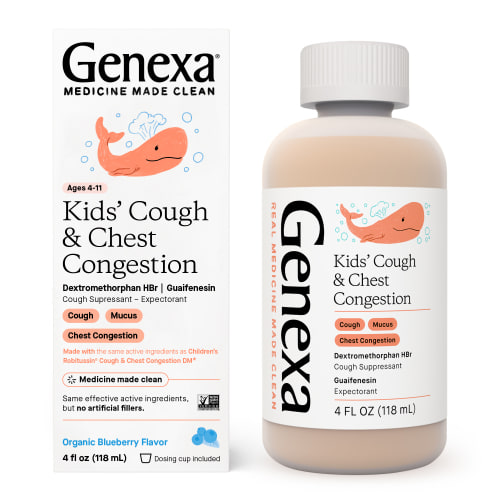 Genexa Kids' Liquid Cough & Chest Congestion Medicine, 4 oz, Multi-Symptom Cough Relief, Packaging May Vary