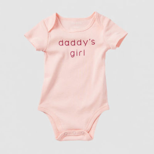 Okie Dokie Baby Girls Round Neck Short Sleeve Rib Bodysuit