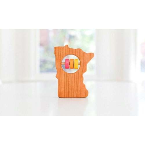 Minnesota State Baby Rattle™ Modern Wooden Baby Toy Organic and Natural - Etsy