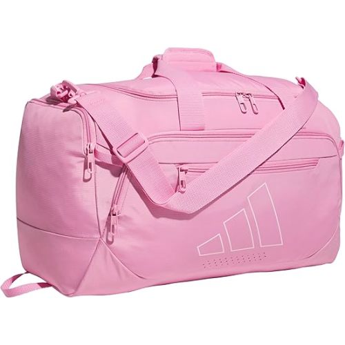 adidas Defender 5 Duffel Bag for Sports, Gym and Travel, Tropic Bloom/Clear Pink, OSFA