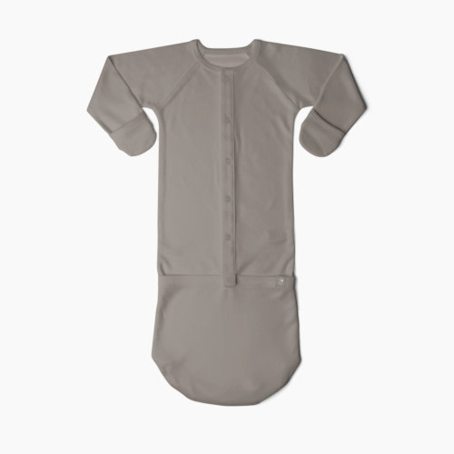 Goumi Kids Organic Cotton Gown - Pewter, 0-3 Months