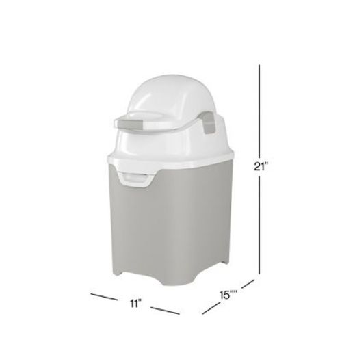 Foundations Mini Diaper Pail with Airtight Lid - Durable & Odorless Diaper Disposal, Holds up to 30 Newborn Diapers, Refill with Any Bags - White