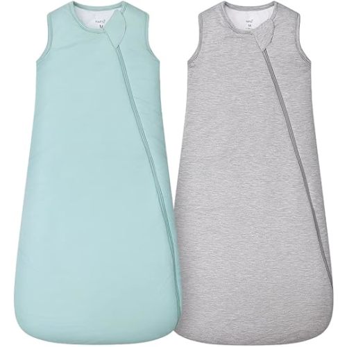 HAPIU Unisex Rayon Made from Bamboo Baby Sleep Sack TOG 1.0, 2-Way Zipper YKK, Wearable Blanket Baby