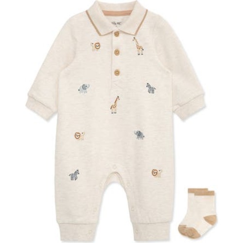 Safari Polo Romper & Socks Set, 6M
