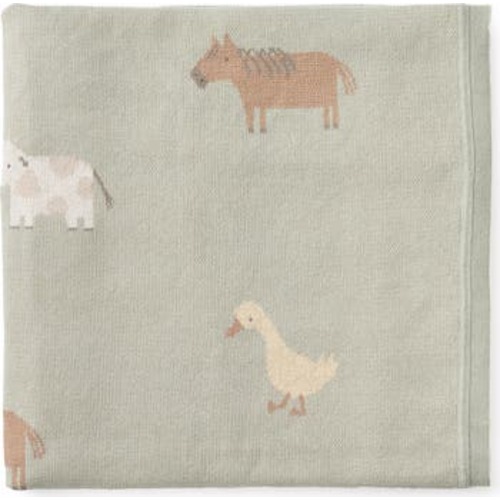 On the Farm Cotton Knit Blanket