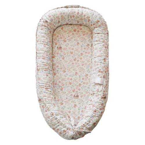 Infant Lounger, Baby Nest Cover for Baby Girls & Boys, Newborn Essentials for Baby 0-12 Months, 100% Cotton Breathable (Wonderland_Muslin)
