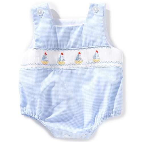 Edgehill Collection Baby Boys 3-24 Months Smocked Boat Jon Jon Romper