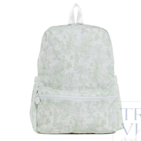 Backpack - Bunny Toile Green
