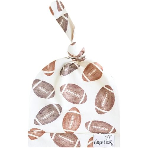 Copper Pearl Baby Beanie Hat Top Knot Stretchy Soft Blitz