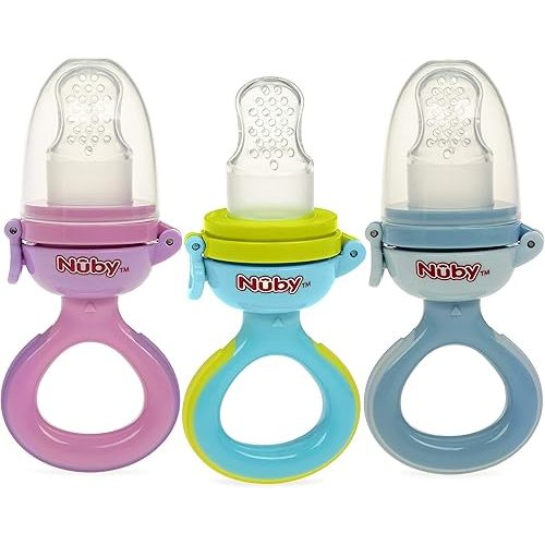 Nuby Twist N' Feed Infant First Foods Feeder with Hygienic Cover: 10M+, Colors May Vary, Multi
