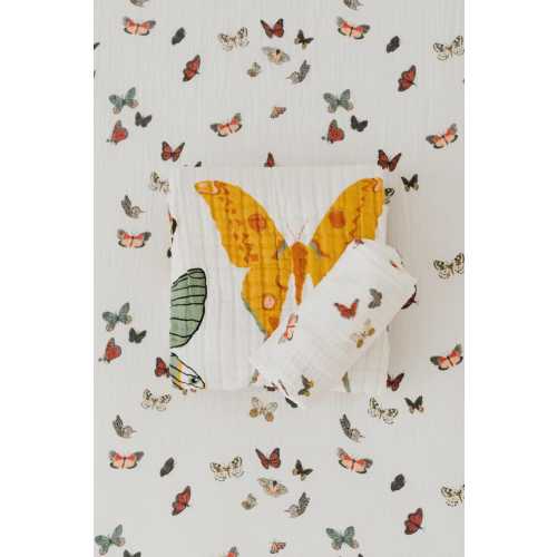 Clementine Kids Butterfly Muslin Baby Blanket Bundle | Nursery Decor