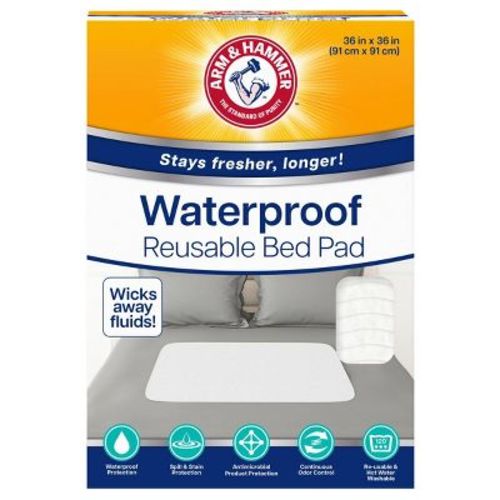 Arm & Hammer 36"x36" Reusable Waterproof Bed Pad White