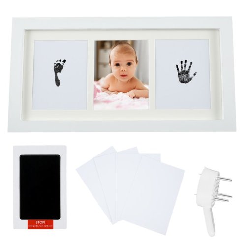 MLfire Baby Handprint Footprint Photo Frame Kit Clean Touch Stamp Pad in Picture Frame Baby Gift for Birth