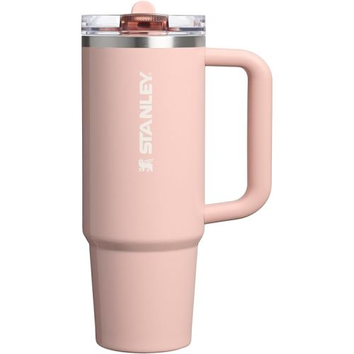Stanley Quencher ProTour Flip Straw Tumbler with Leakproof Lid 30 oz | Built-In Straw and Handle | Cup Holder Compatible for Travel | Insulated Stainless Steel Cup | BPA-Free | Peach Whip Gloss