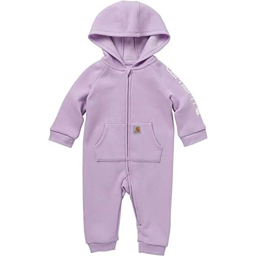 Carhartt baby-girls Long-sleeve Hooded Zip-up Footless Jumpsuit One-piece Hoodie