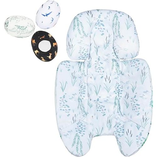 Mamaroo Newborn Insert and 3Pcs Mamaroo Replacement Toy Balls, Breathable Reversible Mamaroo Infant Insert Compatible with 4moms Mamaroo Baby Swing & RockaRoo, Head & Body Support, Machine Washable