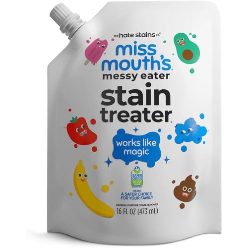 Miss Mouth's Messy Eater Stain Treater - 16oz Refill - Newborn & Baby Essentials - No Dry Cleaning Food, Grease, Coffee Off Laundry, Underwear, Fabric
