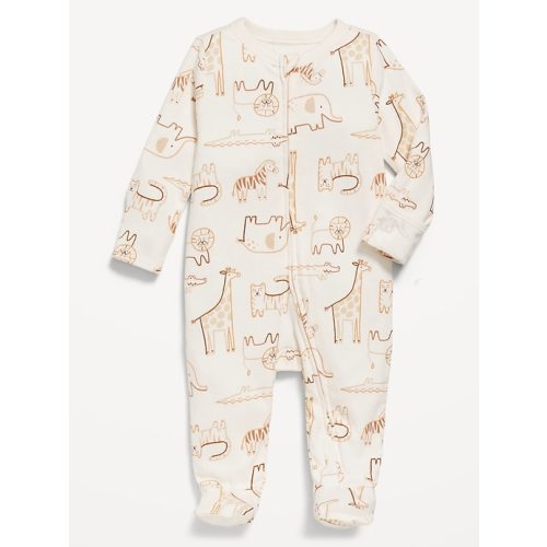 2-Way-Zip Sleep & Play Ruffle-Trim Footed One-Piece for Baby