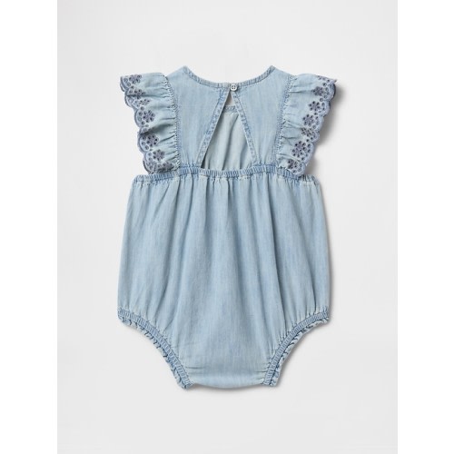 Baby Denim Ruffle Bubble Shorty One-Piece