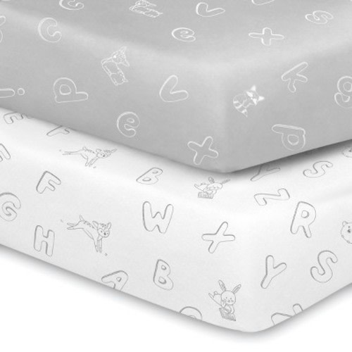 KeaBabies 2-Pack Isla Mini Crib Sheets, Pack and Play Sheets Fitted, Pack N Play Sheets, Fitted Crib Sheet, Color: Abc land
