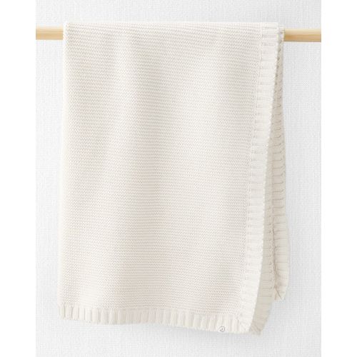 Baby Organic Cotton Signature Stitch Blanket in Cream - Little Planet | Carter's