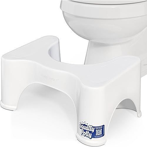 Squatty Potty The Original Bathroom Toilet Stool Height, White, 9 Inch (Pack of 1)