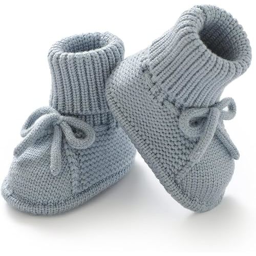 mimixiong Baby Booties Newborn Infant Sock Shoes Hand Knitted Boy and Girl Cozy Shoes