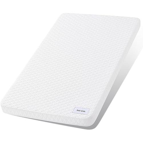 Pro Goleem Baby Bassinet Mattress Pad 33"x19" Rectangle, Waterproof Soft Cover Gel Memory Foam, Dual Side Cradle Mattress fit Jimglo/ANGELBLISS 3 in 1/BabyBond/Cowiewie Baby Bassinet