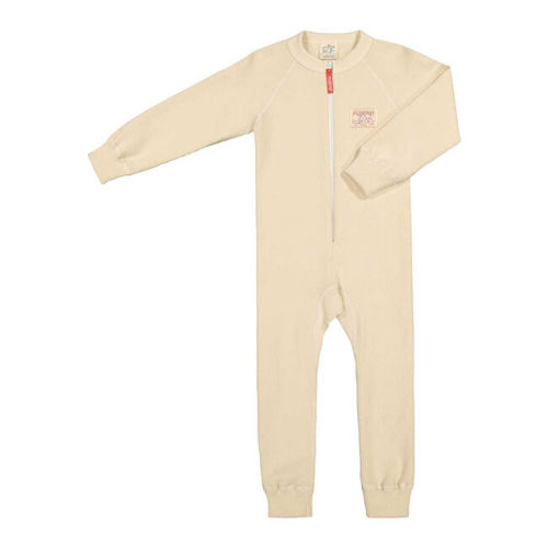 Ruskovilla Baby Wool/Silk Blend Bodysuit with Feet - Natural | The Cheshire Horse