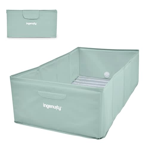 Ingenuity Tuckaway Toddler Folding Tub, Converts Shower to Tub, Folds to Store, Easy to Clean, No Assembly Required, Portable Baby Bathtub for Travel, 12M-5Y