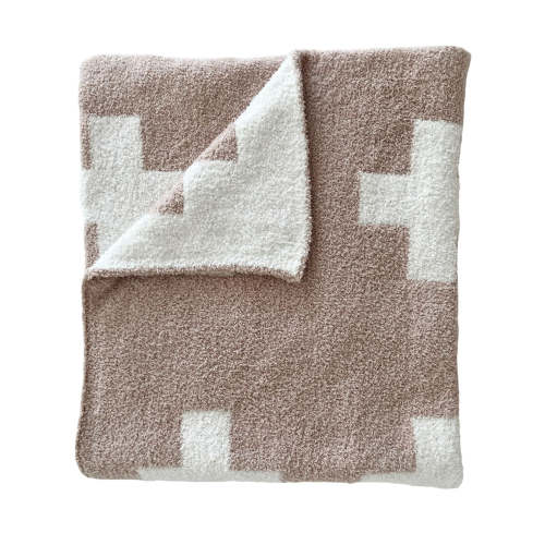 Phufy® Bliss Blanket, Cocoa/White Cross
