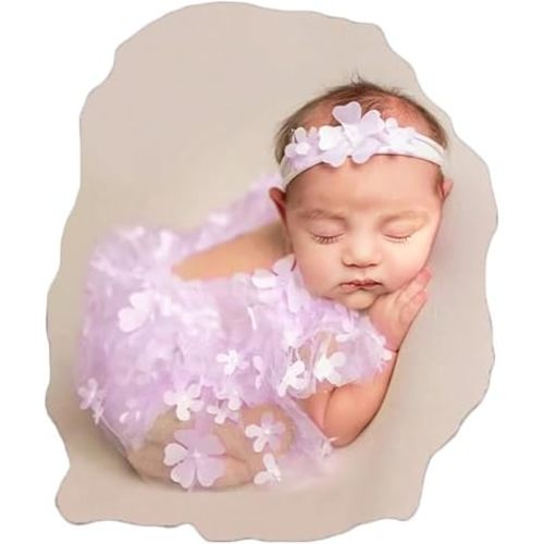 Ylsteed Newborn Photography Outfits Girl Newborn Photography Props Lace Romper with Headband Newborn Infant Photo Shoot Outfits Girls Photo Props Newborn Girl Photoshoot Outfits