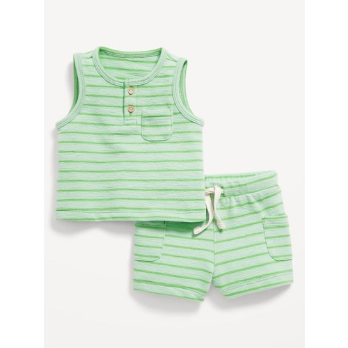 Jacquard-Knit Henley Tank and Shorts Set for Baby | Old Navy