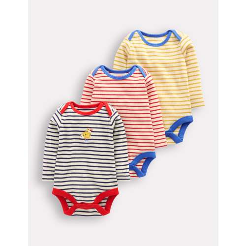 3 Pack Ribbed Bodies-Starboard Blue Stripe