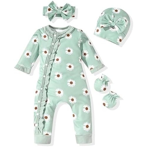 Aalizzwell Baby Girls Romper Outfit Fall Winter Clothes with Accessories