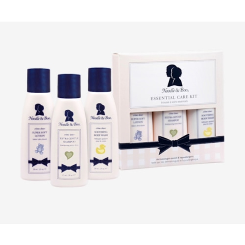 Noodle & Boo Essential Care 3 Piece Kit Super Soft Baby Lotion, Extra Gentle Shampoo and Soothing Body Wash, 2 Oz of each