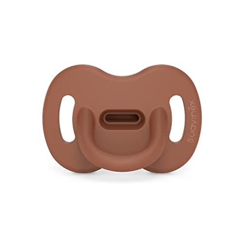 Color Essence SX PRO Silicone Baby Pacifier 1Pk, Made with 100% Soft Silicone, Baby Essentials Perfect for Breastfeeding Babies, Designed in Spain, 0-6 Mths, Sunset Orange