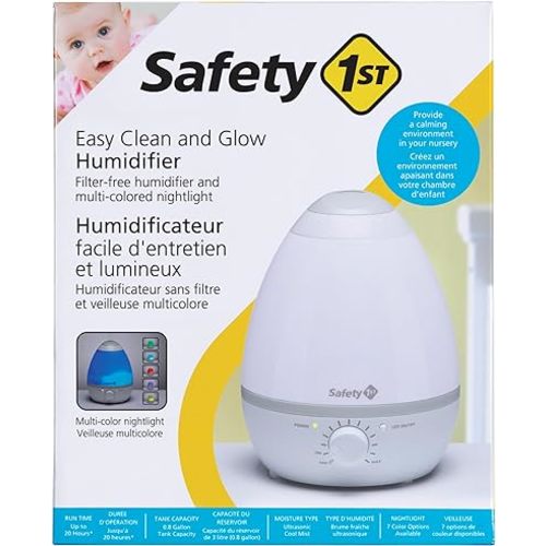 Safety 1st Easy Clean and Glow Humidifier, White/Grey