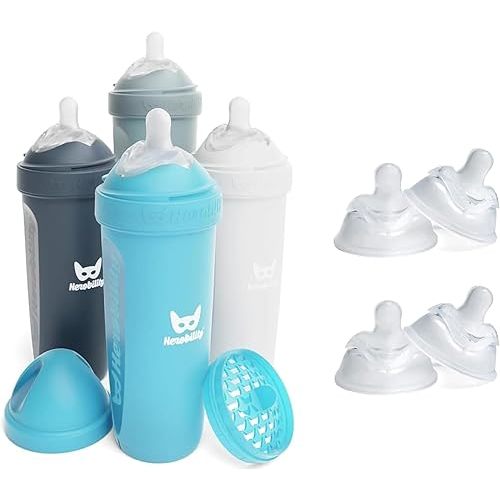 Herobility Double Anti-Colic Baby Bottle – 12 fl oz /340ml with X-Large Size Teats - Bundle