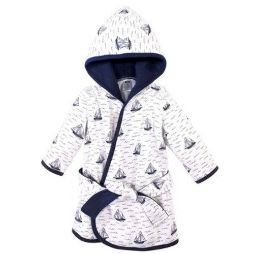 Hudson Baby Infant Boys Cotton Rich Bathrobe, Sailboat, 0-9M