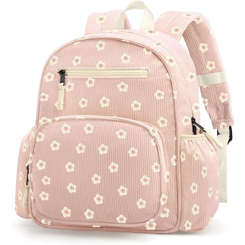 atgark Corduroy Toddler Backpack for Girls 2-5, Preschool Kindergarten Backpack - Cute Kids Backpacks for Girls 13.7" H Fit Folder