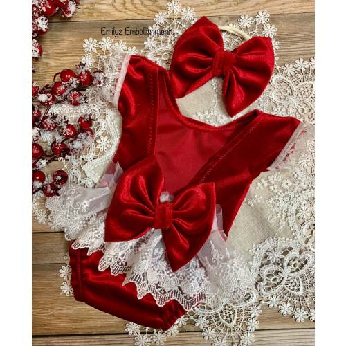 Velvet romper, Newborn romper set, Newborn photo prop, newborn romper, newborn Christmas romper, newborn baby photo prop, baby photo prop,