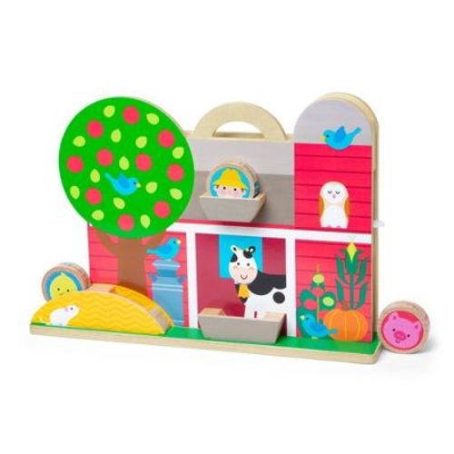 Melissa & Doug GO Tots Wooden Barnyard Tumble with 4 Disks