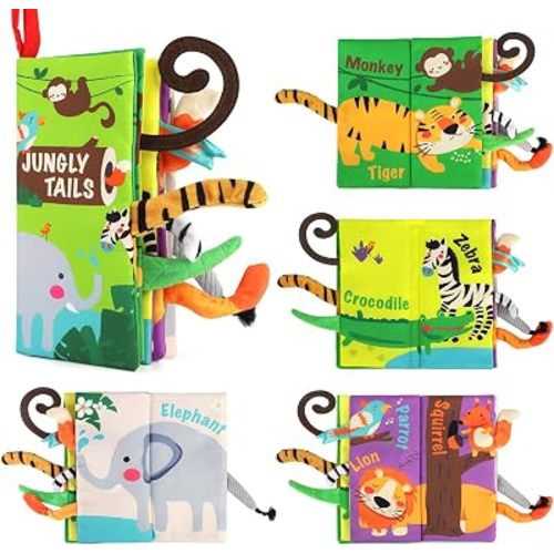 beiens Baby Books Toys, Tummy Time Touch and Feel Sensory Toys for Infant