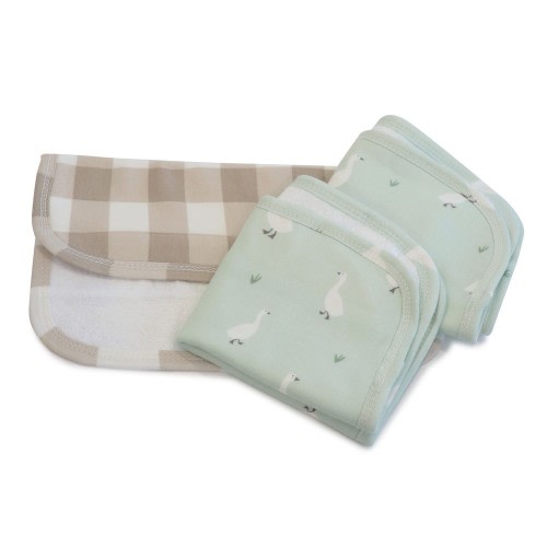 Bubba Blue Provincial Face Washer 3 Pack Olive/Taupe