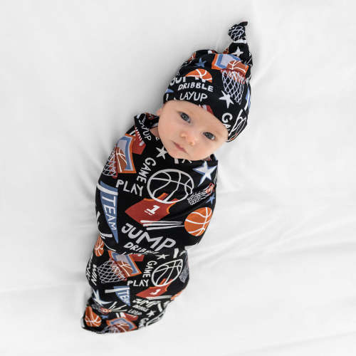 Black Slam Dunk Swaddle & Hat Set – Little Sleepies