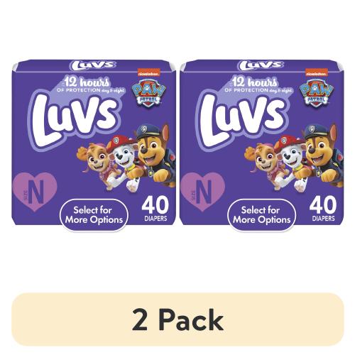 (2 pack) Luvs Diapers Size Newborn, 40 Count (Select for More Options)